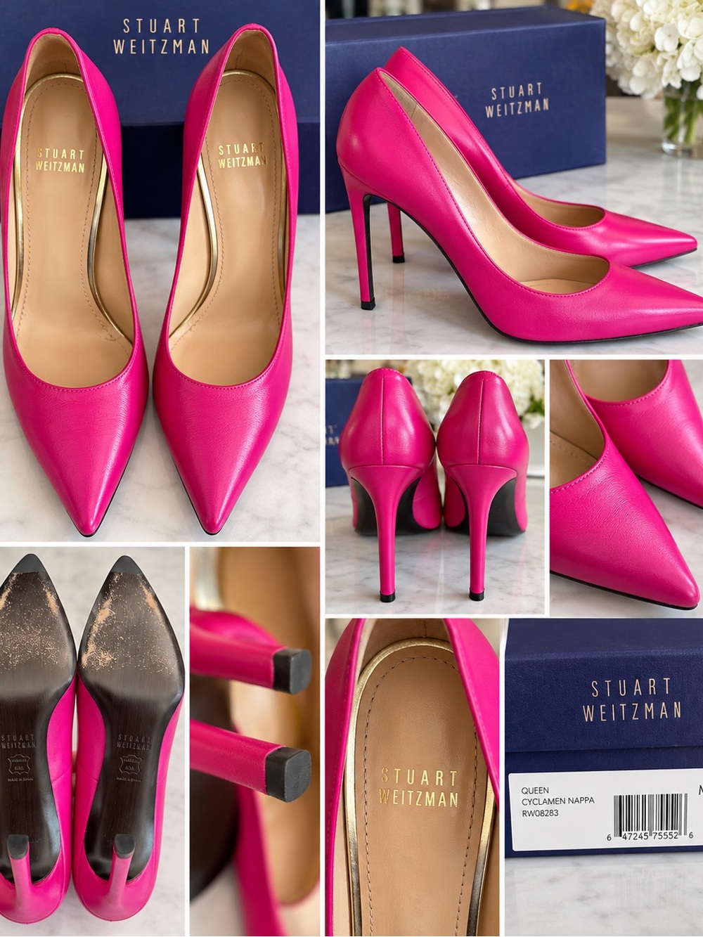 Stuart Weitzman Cyclamen Pointed-Toe Pumps in Vibrant Pink